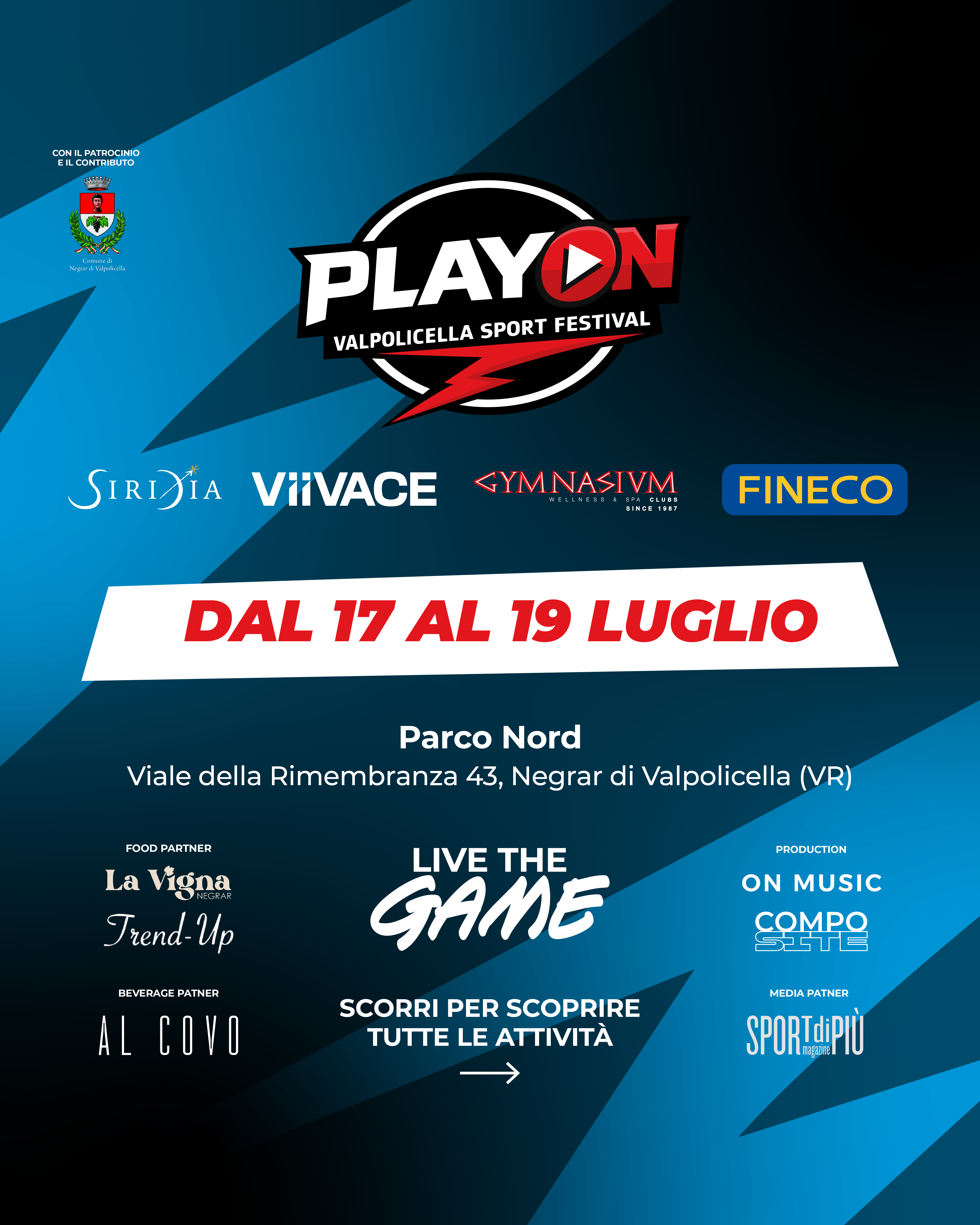 NEGRAR PLAY ON 2026 Tre giorni di sport, benessere e divertimento nel cuore della Valpolicella.